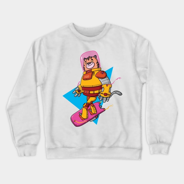 Space Tiger Crewneck Sweatshirt by striffle